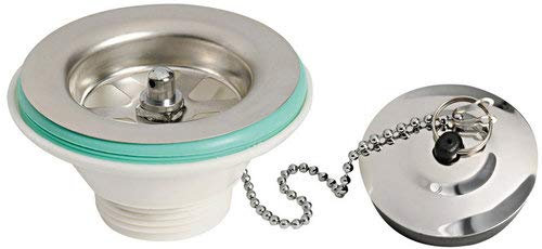 Bonde lavabo Clic-Clac Pop-Up OMNIRES® | Siphon pour lavabo Click-Clack | Salle de bain, lavabo accessoires | Couleur : Chrome, couverture : rectangulaire, arqué