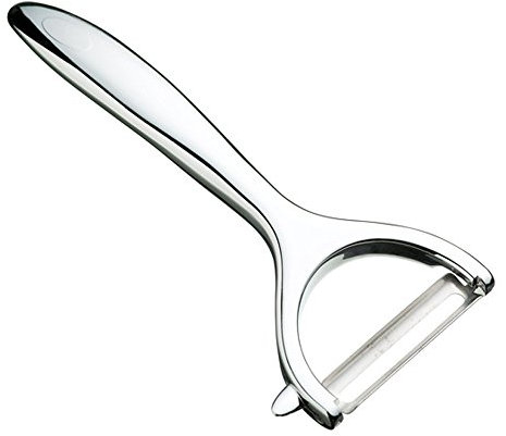 MasterClass 'Y' Kartoffelschäler, Edelstahl-Gemüseschäler für die Küche mit schwenkbarer Klinge und ergonomischem Griff, spülmaschinenfest, Silber