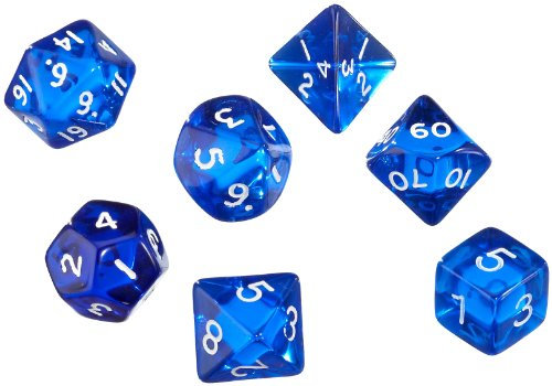 Pegasus 207055XX - Gem Blau, 7er Box mit je 1x W4, W6, W8, W10, W00, W12, W20