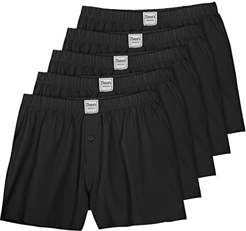 Dave's 5er-Pack Boxershorts schwarz große Größen, deutsche Wäschegröße:14