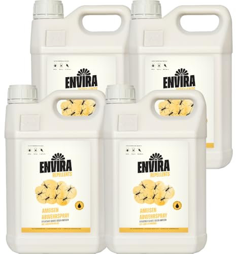 Envira Ameisenspray 4x 5 Liter - Spray mit Langzeitwirkung - Mittel gegen Ameisen für Wohnung, Balkon, Terrasse, Garten - Effektiv Ameisen loswerden