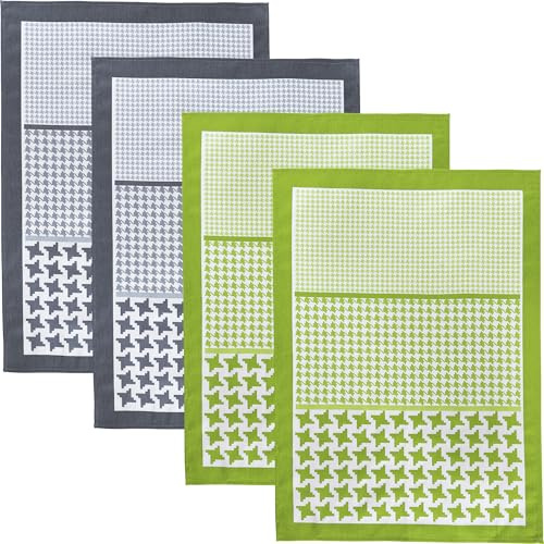 Erwin Müller Geschirrtuch 4er-Pack Baumwolle Hahnentritt Größe 50x70 cm