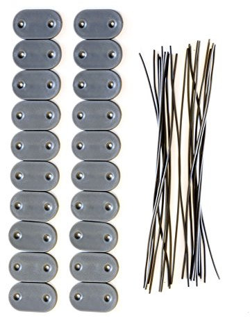 jarolift Befestigungskit für Sichtschutzmatten Sichtschutzzaun, Clips & Drahtschlaufen, Witterungsbeständig, Grau, 20er Pack