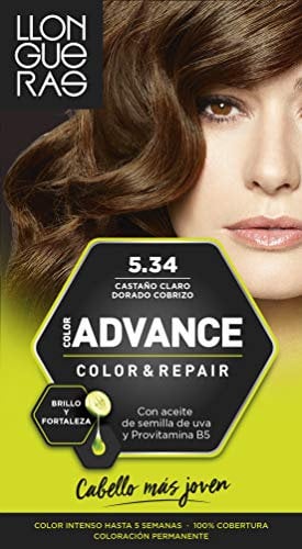 Llongueras Color Advance Tinte Pelo Mujer Coloración Permanente Color Intenso Hasta 5 semanas - Tono 5.34 Castaño Claro Dorado Cobrizo