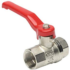 Meister Ball Valve Connector - 19.17 mm (1/2 Inch) Internal Thread - With Long Steel Lever & Full Flow - Double-Sided Female Thread - High Quality Brass / Stop Valve for Water Pipes / Tap / 9922890