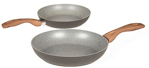 Tognana V779132GRST Set 2 padelle 24+28 cm Great Stone, Alluminio forgiato, Grigio