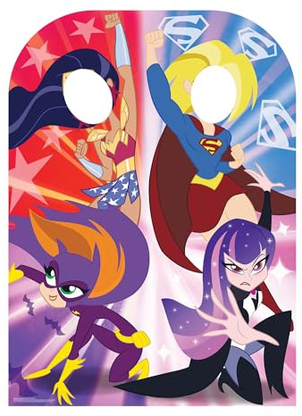 Star Cutouts Ltd SC1344 Superhero Super Hero Girls Party Child Size Stand-in DC Comics Perfect Cardboard Cutout for Friends, Family and Fans 130cm Tall 94cm Wide, Multicolour