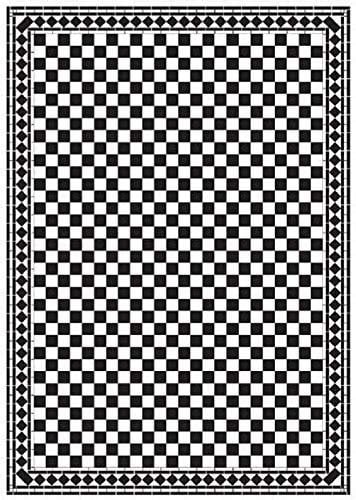 Melody Jane Dolls House Small Checker Victorian Tile Floor Black & White Gloss Card Sheet