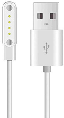 Chargeur Montre Connectée Smartwatch Enfants Magnétique à 4 Broches Câble de Chargement USB Compatible avec Montre Intelligente et Traceur Collier GPS Chat Chien TK911