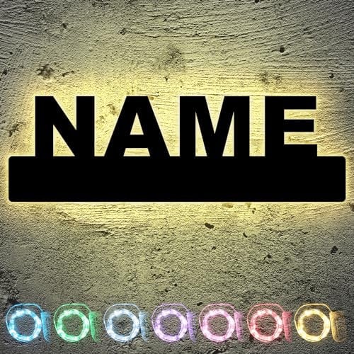 Led wand Nachtlicht Kinderlampe aus Wunsch Namen - Taufgeschenk für Baby Junge Mädchen Kinderzimmer - Schlummerlicht - personalisiert in 13 Farben