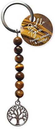 MaryBoutik Porte-clefs Oeil de Tigre – Arbre de Vie