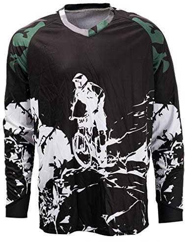 Cycling Jersey Men's Mountain Bike Motocross Jersey Long Sleeve MTB T-Shirt Downhill Tops Sports Racing Blouse Bicycle Outdoor wear White XL