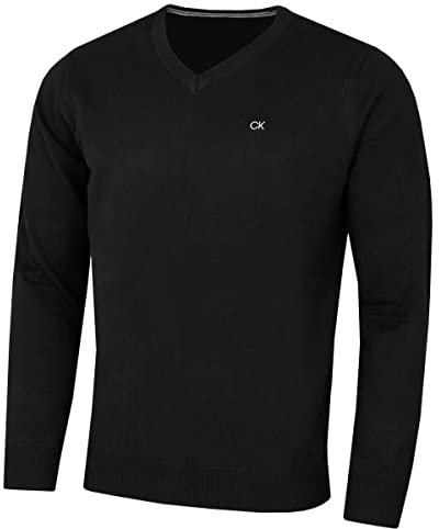 Calvin Klein Herren Pullover mit V-Ausschnitt - Schwarz - M.