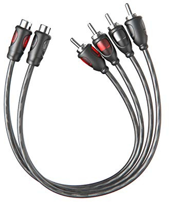 ROCKRIX 1ft RCA 1 Female to 2 Male Audio Speaker Y Adapter Splitter Cable (2 Pack)