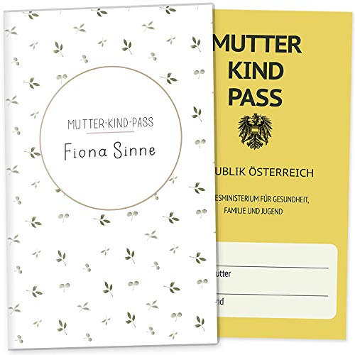 OLGS Mutter-Kind-Passhülle Österreich 'Little Friend' - 3-teilige Schutzhülle für MuKiPass, personalisierbar, Design Zoe Blanko