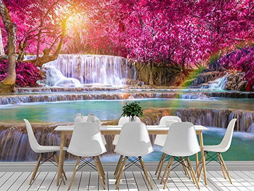 Oedim Fotomural Vinilo Para Pared Cascada en la Selva Tropical | Mural | Fotomural Vinilo Decorativo | 200 x 150 cm | Decoración comedores, salones, habitaciones