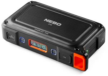 NEBO Rambler 200 Portable Power Station | 230.4Wh Capacity, 6-Way Output Charging, 200W AC Port Integration includes Power Inverter, 2.5 Hour Battery Recharge, Compact Design, Built-In Floodlight