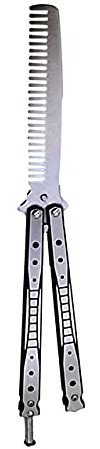 1pc Foldable Butterfly Knife Comb Stainless Steel Practice Training Comb Butterfly Comb Comb Knife Brushes Hairdressing Styling-France,D