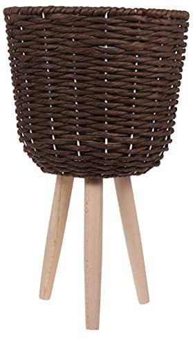 Cabilock Blumenständer Aus Holz Und Rattan Dekorativer Blumentopf Zur Einweihungsparty