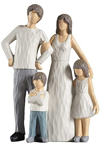 BUTILIVEEN Familie von 4 Figuren, Eltern und Kinder Statuen, Geschenke für Familie, Harz Familie Skulptur für Jahrestag Geburtstag Urlaub