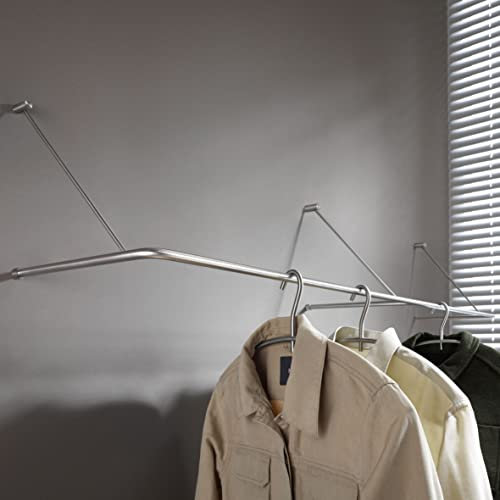 Wandgarderobe gebogen in U-Form aus Edelstahl, 120 cm breit - PHOS Design