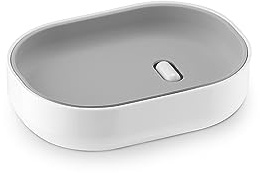 Depot4Design Lunar Seifenschale, Seifenablage, Kunststoff, Weiß, Deckschale Cool Grey, 1200114