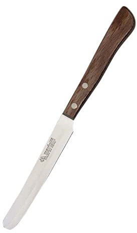 Marietti 715.00 - Coltello da tavolo con manico in legno rivettato, lama liscia, 11,5 cm, 6 pezzi