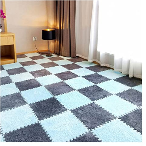 Plüsch-Puzzle-Schaumstoff-Bodenmatte, Weiche, Flauschige, Ineinandergreifende Schaumstofffliesen, Tatami-Teppiche, 30,5 X 30,5 Cm Teppichquadrate Für Das Schlafzimmer Zu Hause,Cp 11,12 Pcs