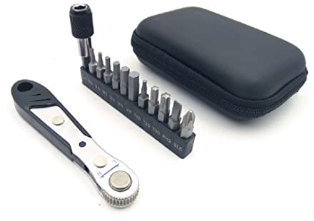 Juscycling Fahrrad-Ratschen-Inbusschlüssel, Sechskantschlüssel, Torx-Schraubenschlüssel, 2 mm, 2,5 mm, 3 mm, 4 mm, 5 mm, 6 mm, T10 T25 T30 und Kreuzschlitz-Reparatur-Multi-Steckschlüssel-Set