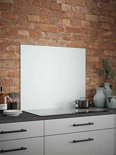 White Mist Glass Kitchen Splashback 900mm x 750mm