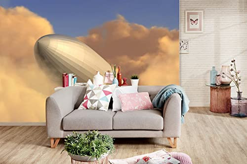 Vlies Fototapete RETRO ZEPPELIN 375 x 250 cm (inkl. Kleister) - Vlies Tapete, Wandtapete, Wandbilder - Tapete für Wohnzimmer Schlafzimmer, Büro, Küche - Montagefertig