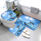 QALEYA Badematten Set 3D Delfin 3-teiliges Absorbierend Flanell Badezimmerteppich-Set 50x80cm, Süß Ozean Tiere Badteppich Schnell Trocknend Weich Badvorleger mit WC Deckelbezug