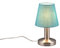 lightling Tischleuchte Mike, nickel matt Metall, Stoffschirm türkis, Touch On Off, exkl. 1 x E14 max. 40W, ø 14 cm, Höhe 24 cm