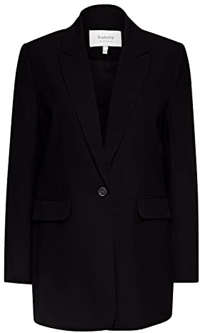 b.young BYDANTA Damen Blazer Longblazer Jacke mit Reverskragen und Knopf Regular Fit mit Stretch Langer Schnitt