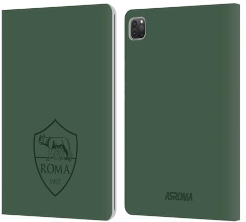 Head Case Designs Licenza Ufficiale AS Roma Colore Pieno: Verde Grafica Crest Custodia Portafoglio in Pelle Compatibile con Apple iPad PRO 11 2020/2021 / 2022