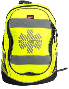 MGP SPORTSWEAR Rucksack Tasche Notfalltasche hohe Sichtbarkeit mit Reflektoren, Neongelb, Taglia Unica, Klassisch
