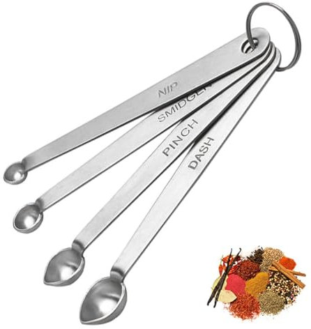 FDCGAS 4 PCS dosierlöffel,Messlöffel Sets,mini löffel, Edelstahl Messlöffel Mini Löffel Set Spoons Set Backwerkzeug Trockene Flüssige Löffel Messlöffel Set zum Backen Kochen Küchenzubehör