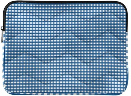 FRODOTGV Housse pour ordinateur portable 13-14 Motif vichy bleu