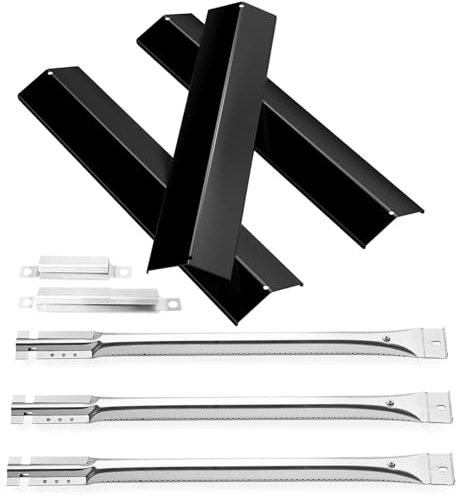 Grillersatzteile für Oklahoma Joe's Longhorn Combo 3-Brenner Holzkohle/Gas Smoker 15202029 12201767 14201767, Heizplattenschild, Grillbrenner, verstellbares Crossover-Rohr für Joe Smoker Zubehör