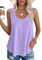 DUOEASE Oberteile Damen Sommer Basic Tank Tops Rundhals Cami Ärmelloses Tshirts(Violett,XXL)