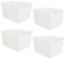 ASelected 4Pcs Plastic Storage Boxes With Handle White Box 26X19X15Cm Cupboard Storage Boxes Plastic Storage Basket Kitchen Cupboard Home And Office,White, Large