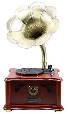 Tocadiscos Retro, Tocadiscos de Vinilo Tocadiscos Retro Fonógrafo Trompeta Tocadiscos de Vinilo Antiguo Europeo