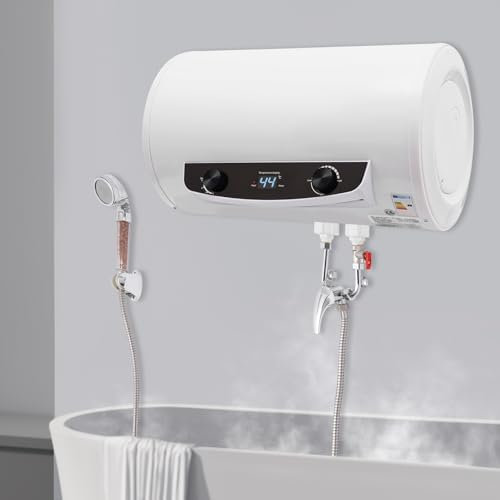 50L Warmwasserbereiter mit Duschkopf und Duschschlauch, Durchlauferhitzer Shower Warmwasserbereiter mit LED-Anzeige, 220V 2000W Sofortiger elektrischer für die Dusche im Badezimmer