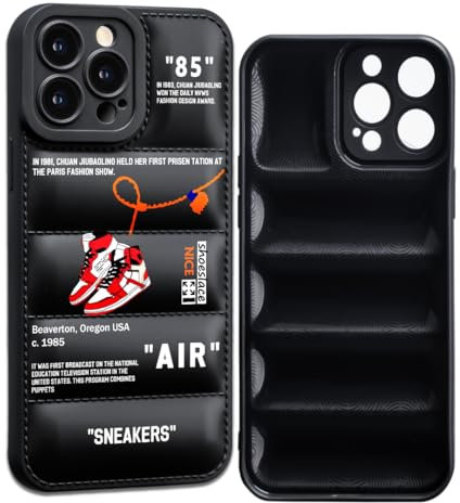 CHBSHENG Coole Handyhülle für iPhone 13 Pro, für Jungen und Männer, Straßendesign, ästhetisch, stoßfest, Basketball-Sneaker, Sport-Designer-Hüllen kompatibel mit iPhone 13 Pro, Schwarz