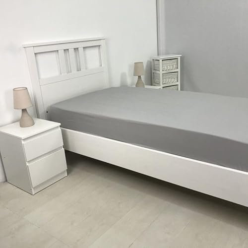 Sábana Bajera Tela Microfibra Raquel Ajustable - Gris, 90 cm