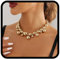 Handcess Boho Chunky Choker Halskette Gold Punk Perlen Halsketten Dicke Halskette Kette für Frauen