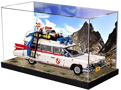 Acryl-Vitrine für Lego Icons Ghostbusters ECTO-1 10274, Display-Lösung für Modell-Sammlerstücke, schützen Sie Ihre Modelle (Thema D-53 x 25 x 25 cm)