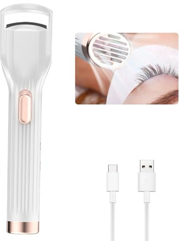 Beheizter Wimpernzange Elektrisch, 3 in 1 Elektrische Wimpernzange mit Silikon 15s Schnelles Aufheizen Wimpernzange mit 2 Temperatureinstellungen 24 Stunden Natürlicher Schwung