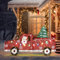 Outopee Christmas Lighted Santa Driving Pickup Decoration, Outdoor Christmas Waterproof 2D Santa and Truck with 100 LED Lights, Pre-Lit Classic Traditional Ornament for Xmas Yard Patio Front Door