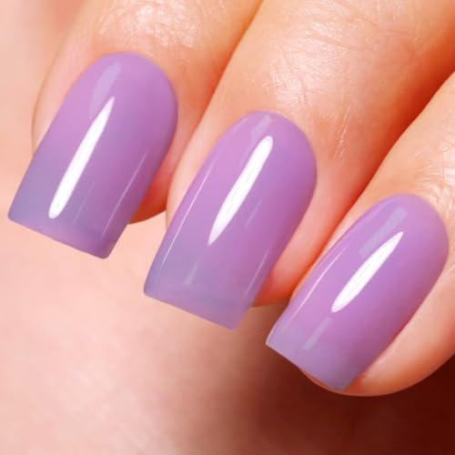 Ozzeal Jelly Gel Nail Polish, Light Purple Jelly Nail Polish Gel Translucent Spring Summer Sheer Soak off UV LED for Nail Art DIY Manicure 0.5 Fl Oz Kit